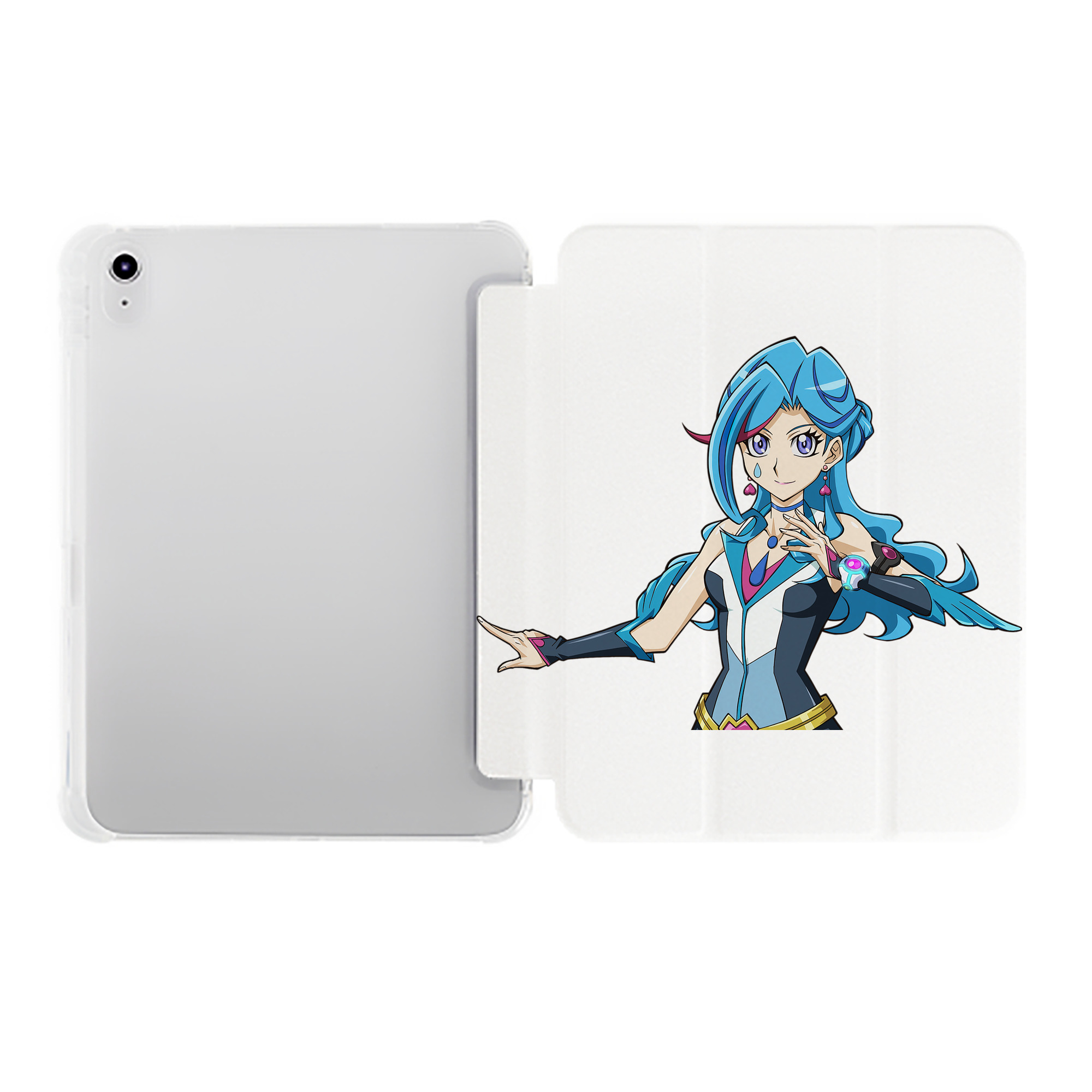 （画像用） 遊☆戯☆王 Yu-Gi-Oh! IPad ケース ペン収納付き 三つ折りスタンド PUレザー×シリコン 対応機種9.5/10.5/10.9インチ